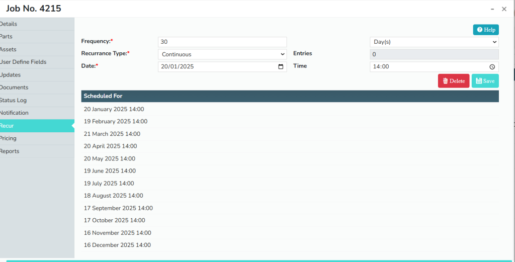 recurring continuous
